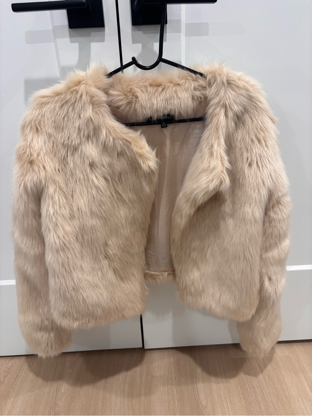 naked wardrobe Cream Faux Fur Teddy Jacket